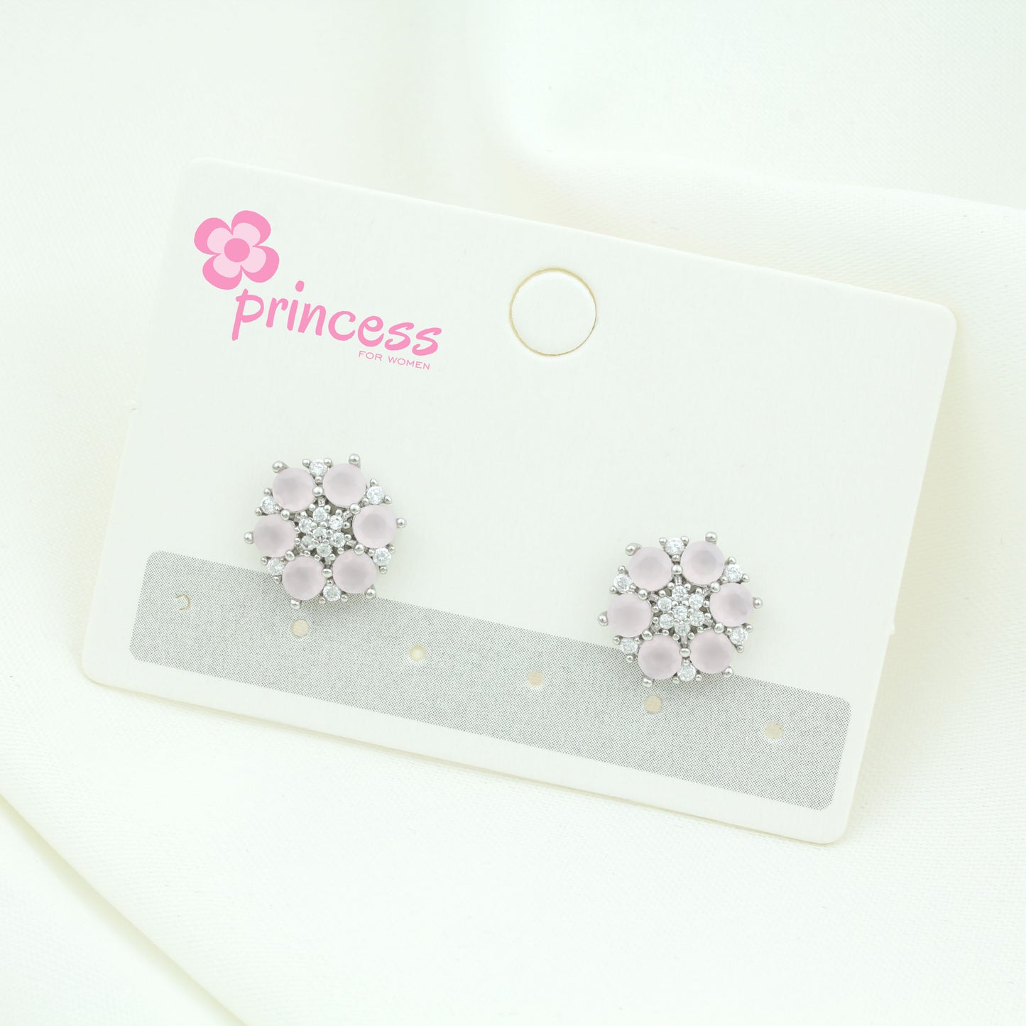 Flower Model Zircon Stone Steel Earrings - ERP29