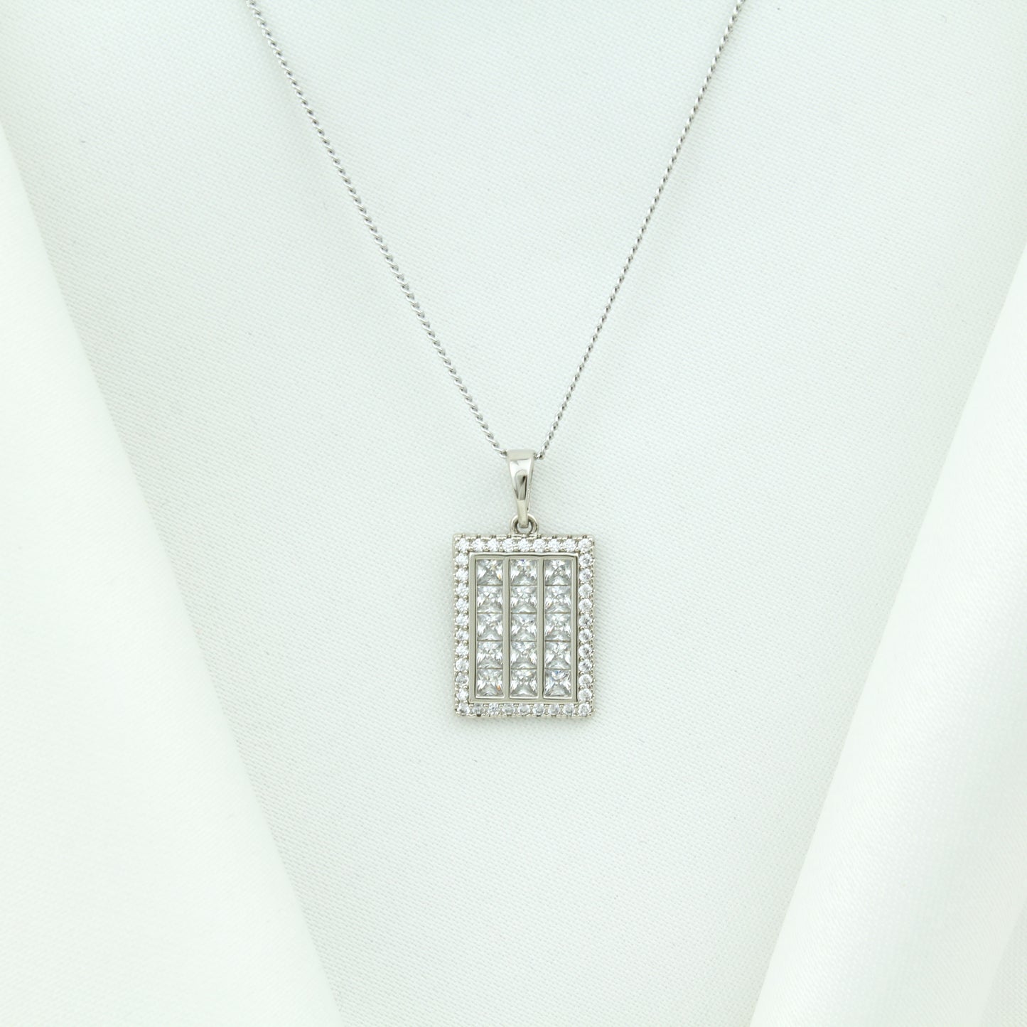 Zircon Stone White Gold women's Necklace - NEP49