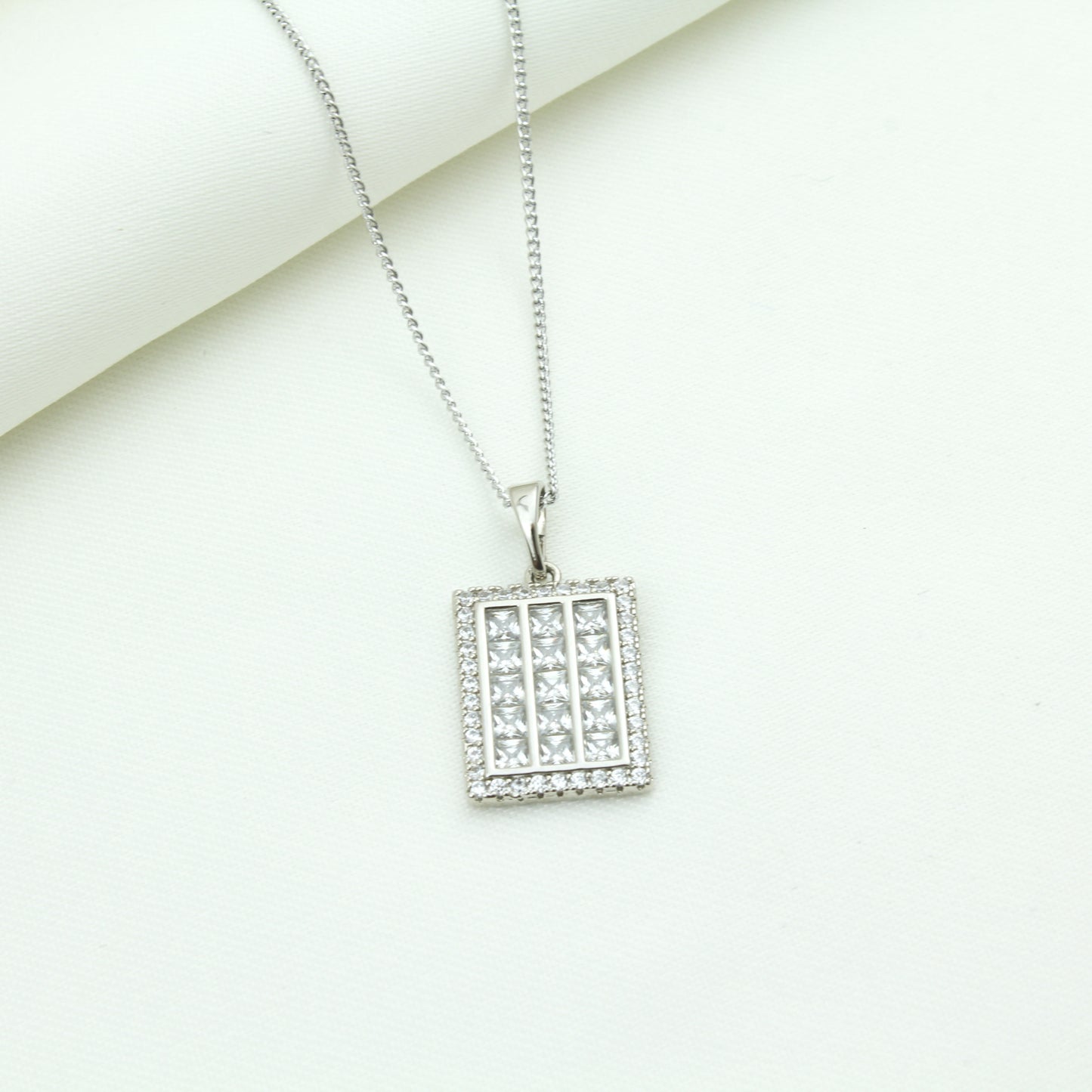 Zircon Stone White Gold women's Necklace - NEP49