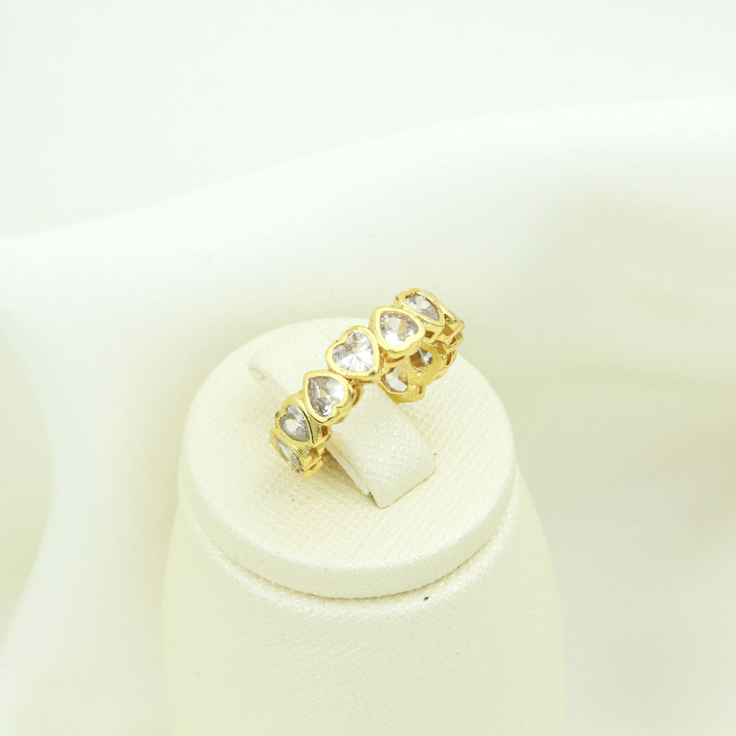 Hearts Model Zircon Stone Gold Color Women's Ring - RIP105